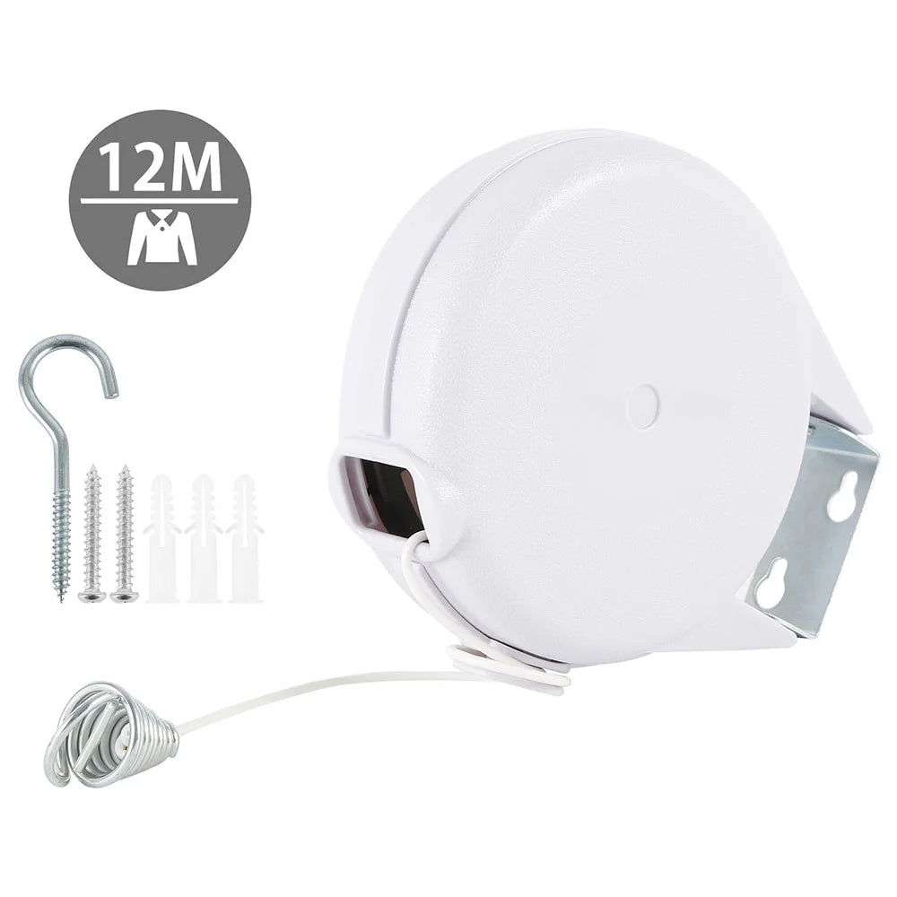 Retractable Clothesline 12M Heavy Duty PVC Indoor & Outdoor Retractable Clothesline Babs 12M