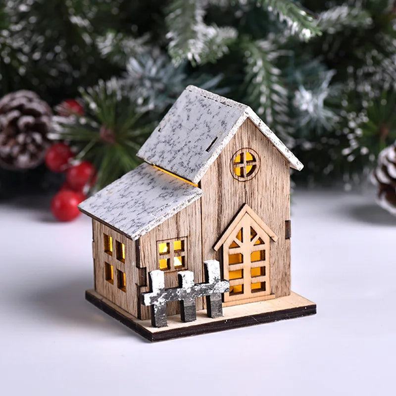 Christmas LED Wooden House Cabin Ornament – DIY Xmas Decor Christmas Cabin Ornament Babs