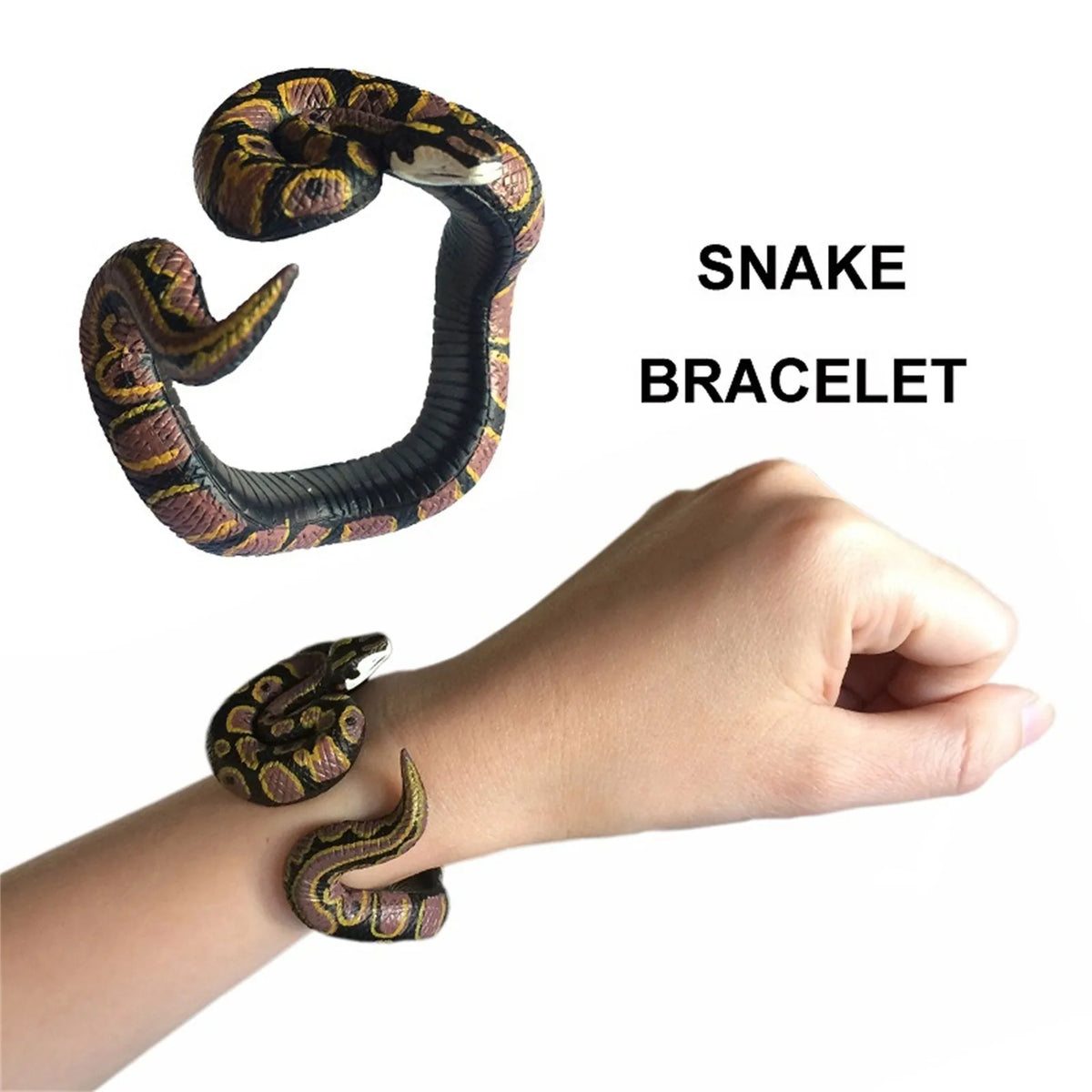 Realistic Snake Bracelet PVC Prank Wristband – Halloween Party Prank Novelty Toy Babs B One Size
