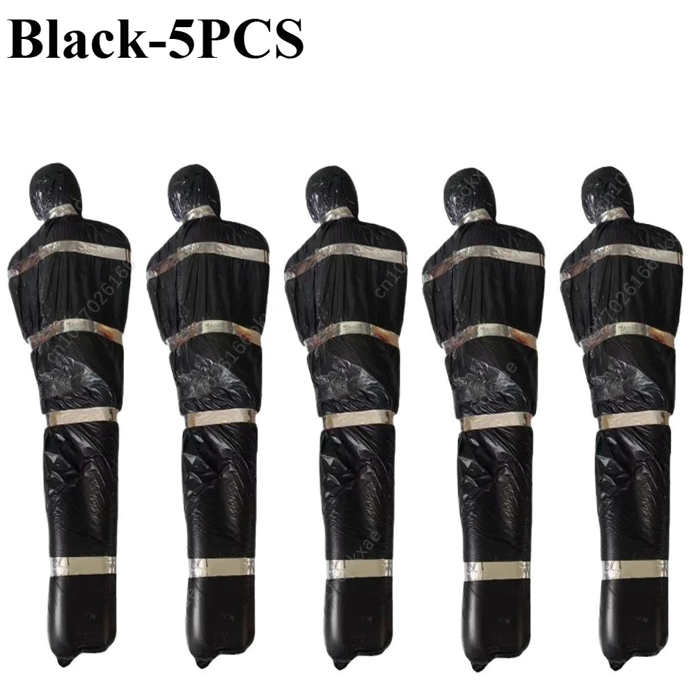 Halloween Body Bag Corpse Prop – Haunted House Graveyard Decor Halloween Prop Babs Black-5PCS