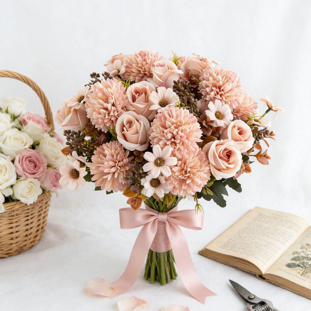 Artificial Silk Rose Bouquet for Wedding & Home Decor Artificial Silk Flowers Babs
