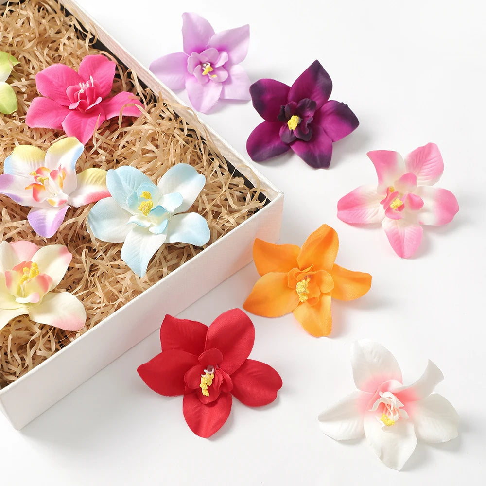 10/20Pcs Silk Artificial Orchid Flower Heads – Wedding & DIY Decor Artificial Flower Heads Babs