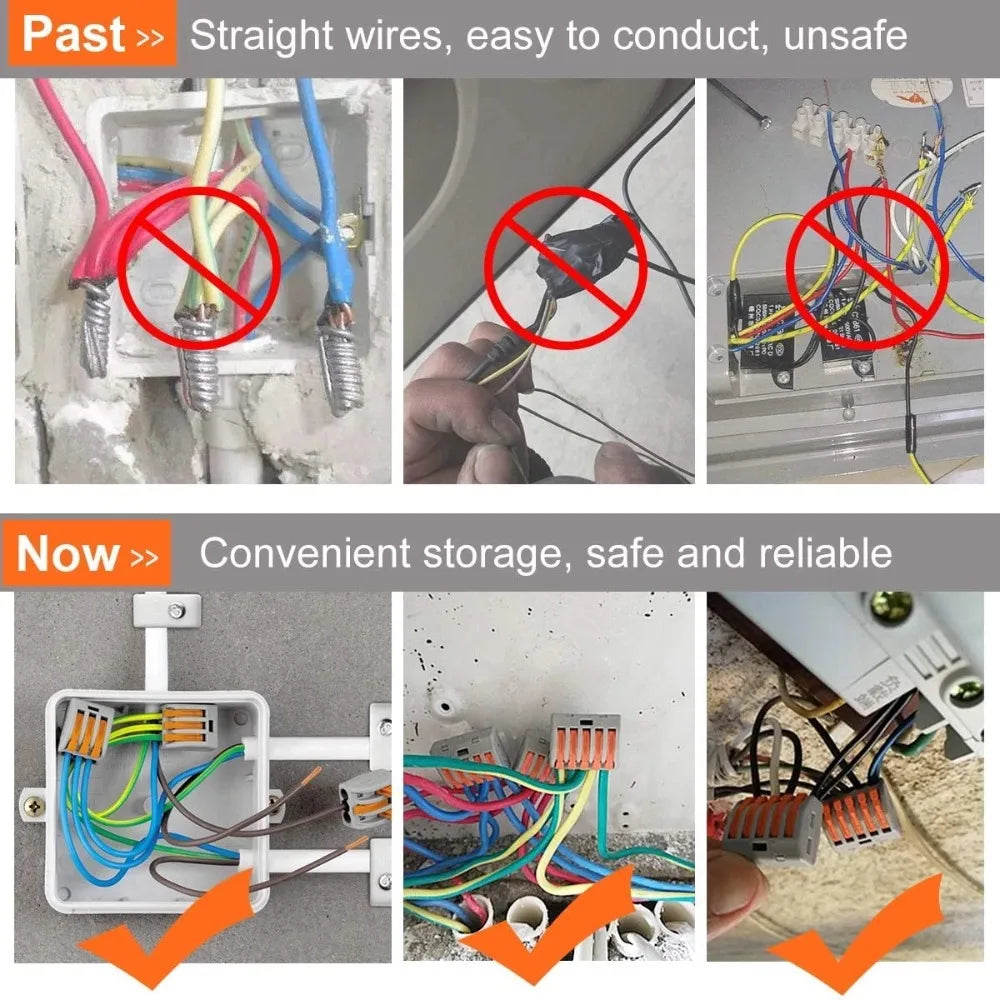 10Pcs Lever Nut Wire Connectors – Quick Spring Terminal Block Wire Connectors Babs