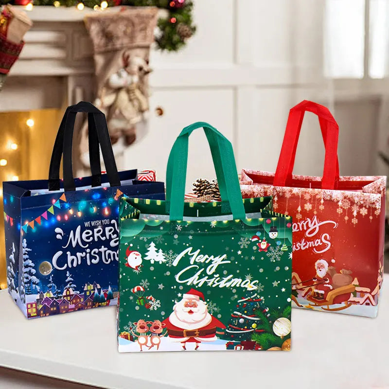 Christmas Gift Bags Santa Snowman Non-Woven Holiday Bags Christmas Gift Bags Babs