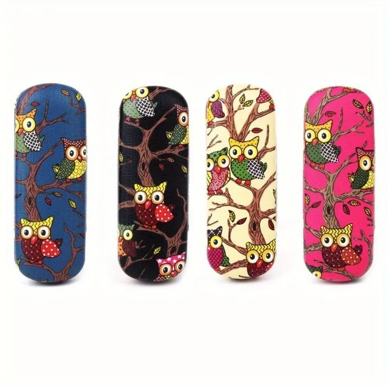 Cute Owl Hard Leather Eyeglasses Case – Portable Glasses Box Eyeglasses Case Babs