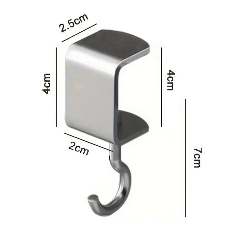 Portable Stainless Steel Table Hook – Removable Bag Hanger Desk Bag Hook Babs Sliver 1pcs
