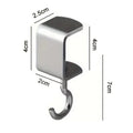 Portable Stainless Steel Table Hook – Removable Bag Hanger Desk Bag Hook Babs Sliver 1pcs