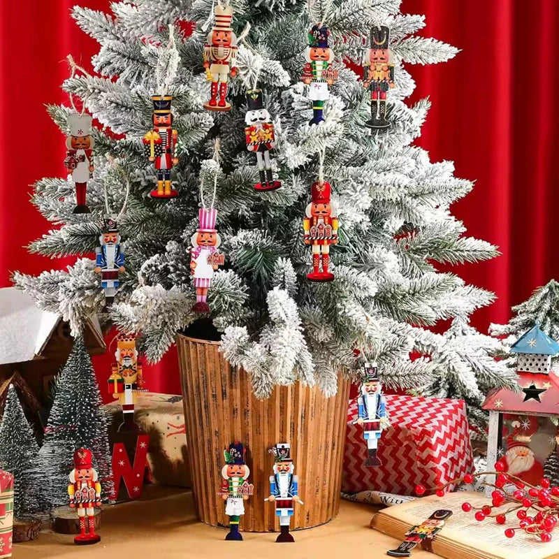 20Pcs Wooden Nutcracker Soldier Christmas Tree Ornaments Christmas Tree Ornaments Babs