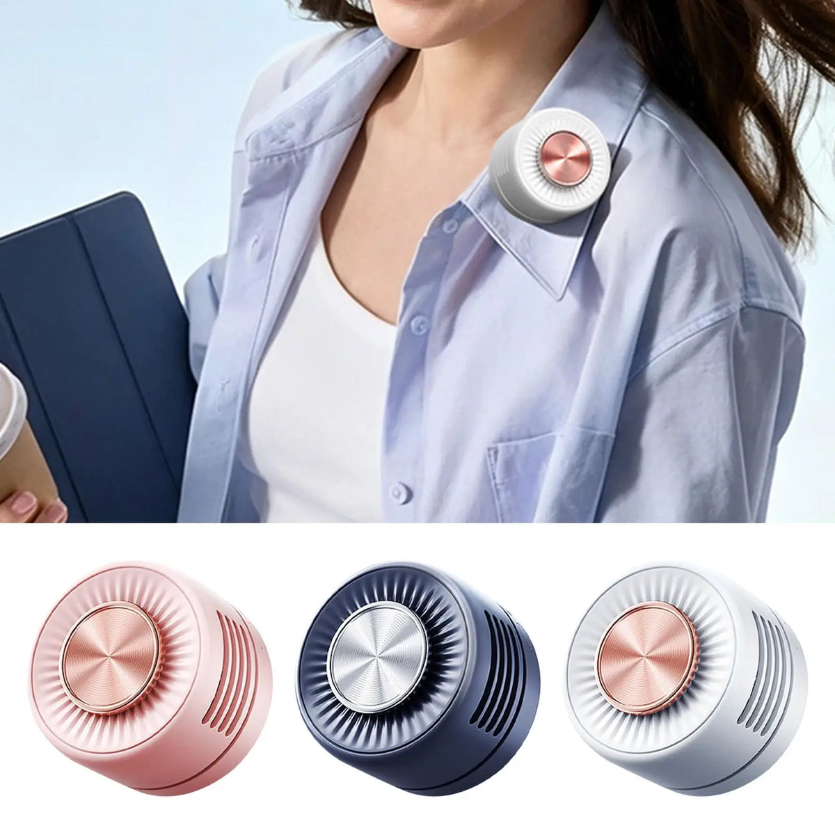Portable Bladeless Clip Fan – 360° USB Rechargeable Mini Fan Portable Clip Fan Babs