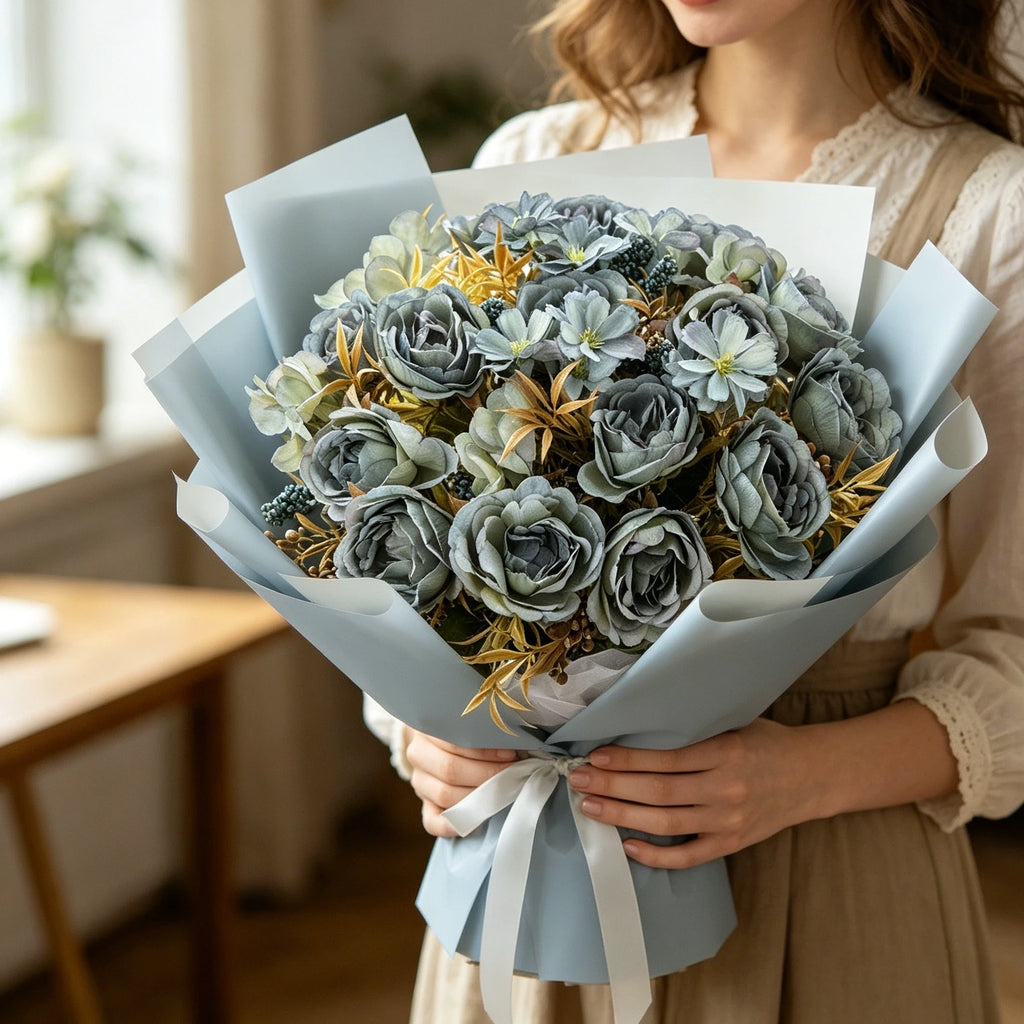 Silk Rose Peony Artificial Flowers – Wedding & Home Decor Bouquet Artificial Flower Bouquet Babs
