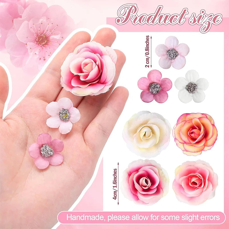 Mini Silk Rose Artificial Flower Heads Bulk 20/50 Pcs – DIY Décor Artificial Flowers Babs
