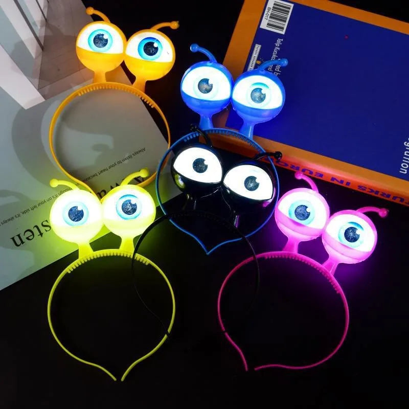 20pcs LED Alien Eyeball Glow Headbands – Flashing Party Set LED Party Headband Babs
