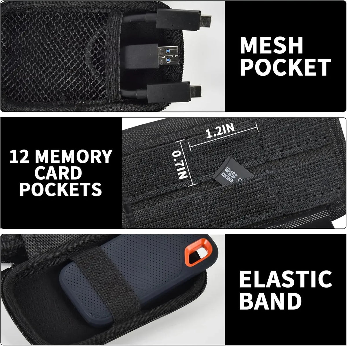 SanDisk Extreme Pro SSD & SD Card Carry Case | PU Leather SSD Storage Case Babs