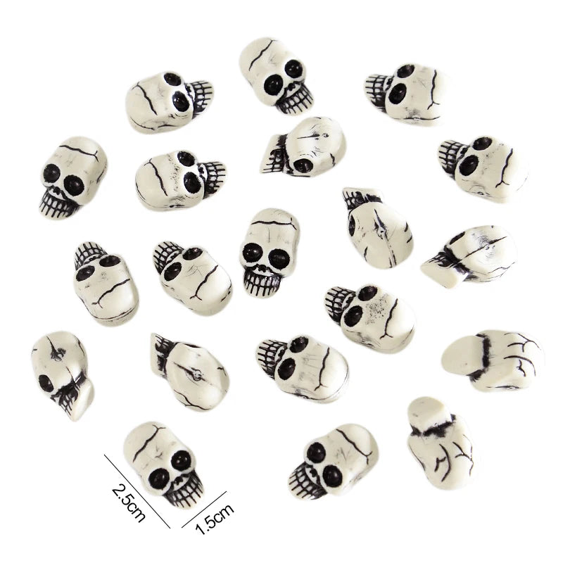 10pcs Mini Resin Skull Heads Halloween Party Table Decorations Halloween Skull Decor Babs