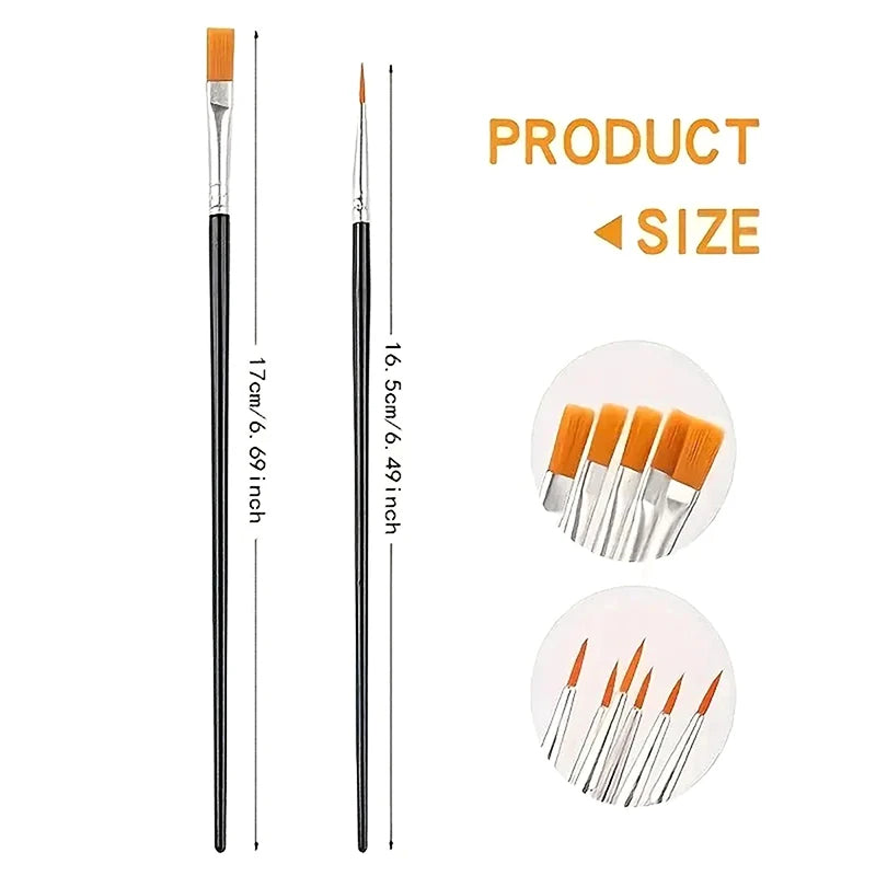 50-Piece Nylon Paint Brush Set for Art, Crafts & Hook-Line Work Artist Paint Brush Set Babs A
