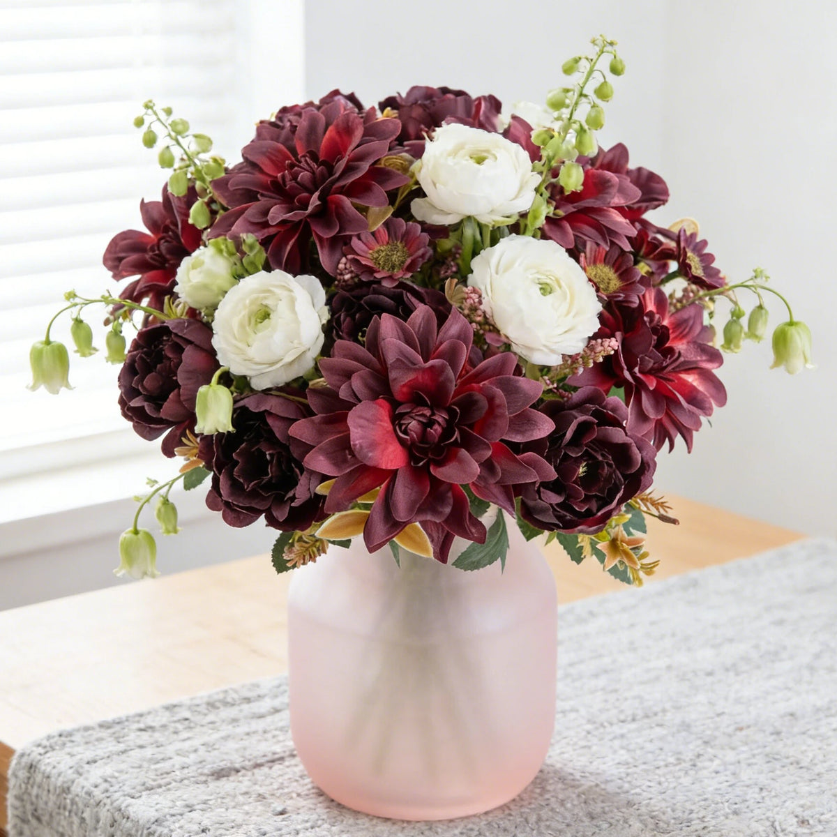 Silk Artificial Dahlia Rose Daisy Bouquet – Wedding & Home Decor Artificial Flower Bouquet Babs