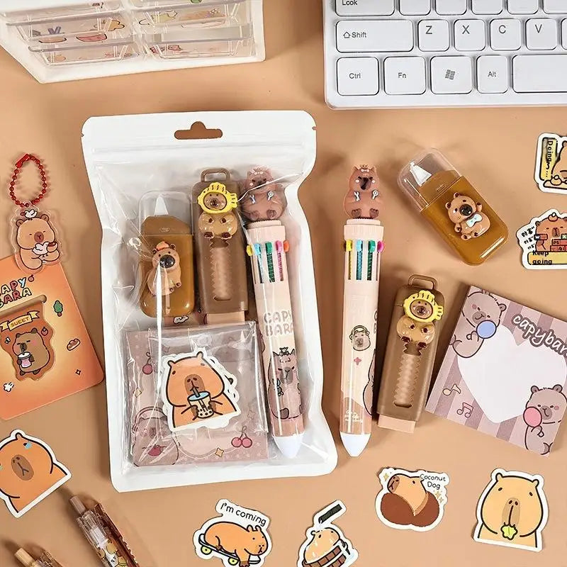 Cute Capybara Stationery Set – Fun School Supplies for Kids Kids Stationery Set Babs A4