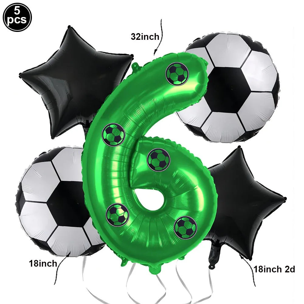 Boy's 8th Birthday Soccer Foil Balloons Party Set Birthday Party Balloons Babs Ruby As pictures show