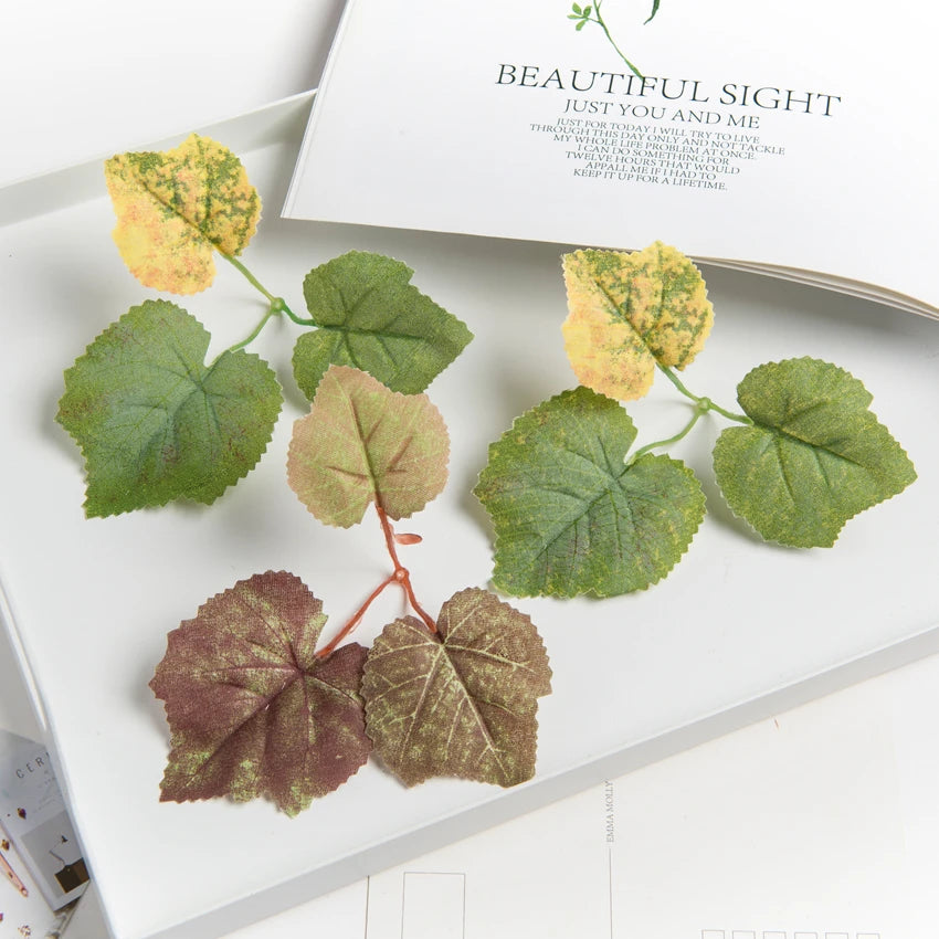 Artificial Silk Grape & Maple Leaf Garland | Wedding Home Decor Artificial Leaf Garland Babs MULTI 40 pcs