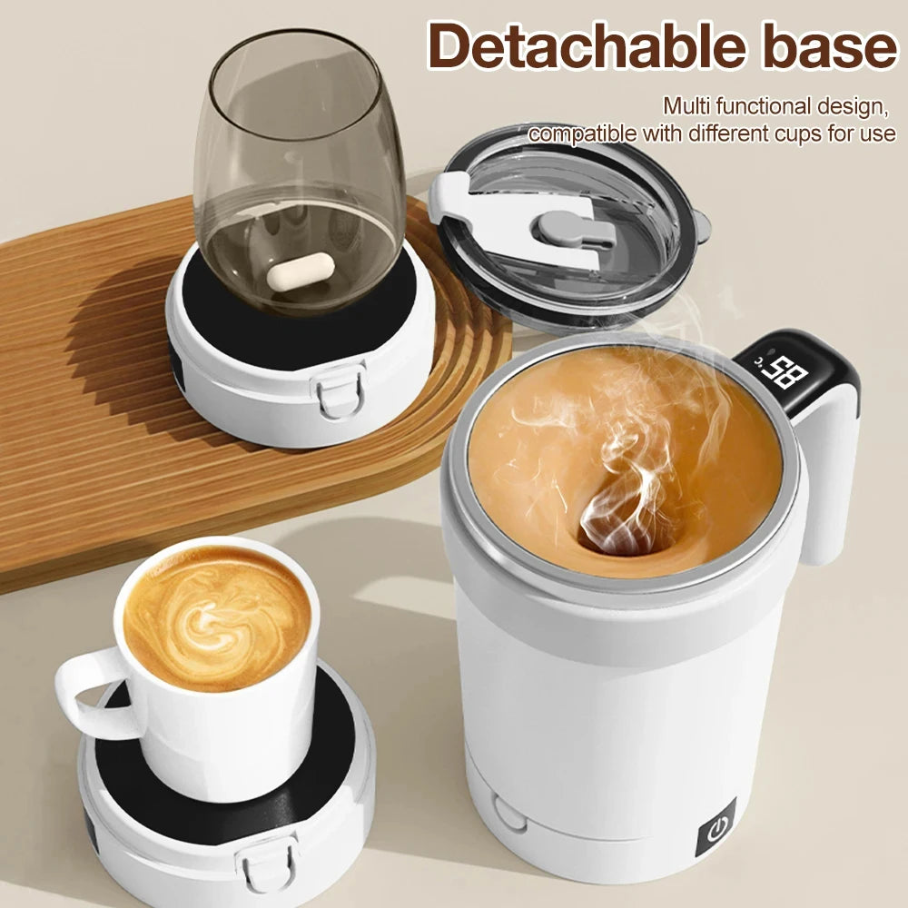 Self-Stirring Stainless Steel Mug | USB-C Rechargeable & LED Temp Self-Stirring Coffee Mug Babs