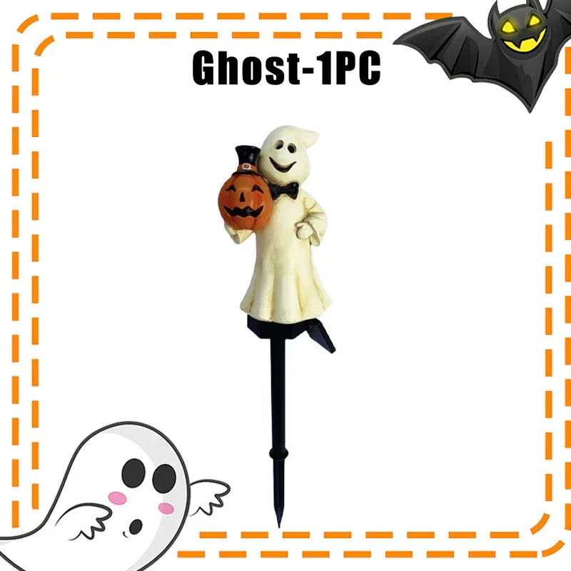 Solar Halloween Garden Stake Lights – Pumpkin Ghost Design Solar Garden Stake Light Babs Ghost-1PC