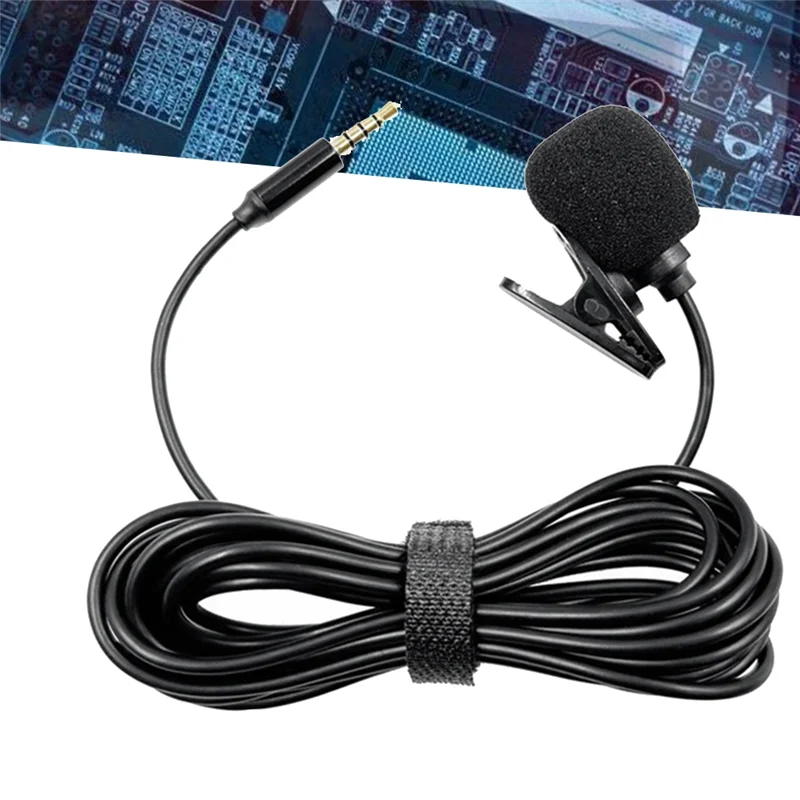 Lavalier Microphone 3.5mm Wired Condenser Mic for Phone & Laptop Lavalier Microphone Babs