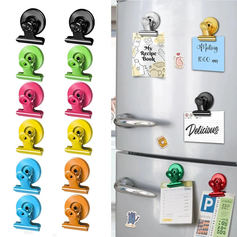 12Pcs Round Magnetic Clips – Heavy Duty Whiteboard Magnets Magnetic Clips Babs