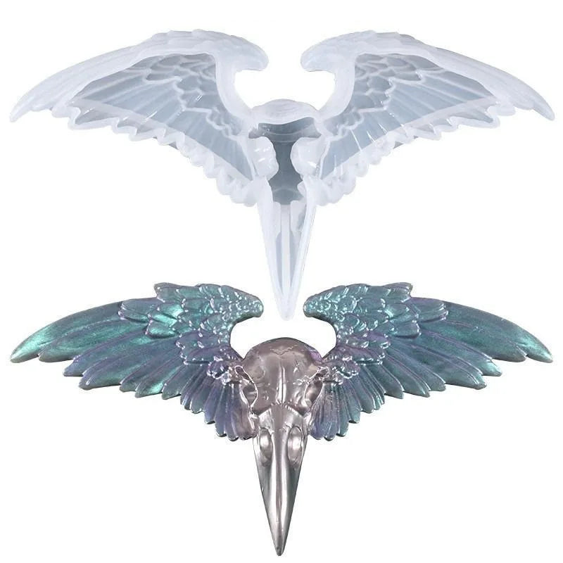 DIY Crow Skull Gothic Silicone Epoxy Resin Mold – Eagle Wings Silicone Resin Mold Babs
