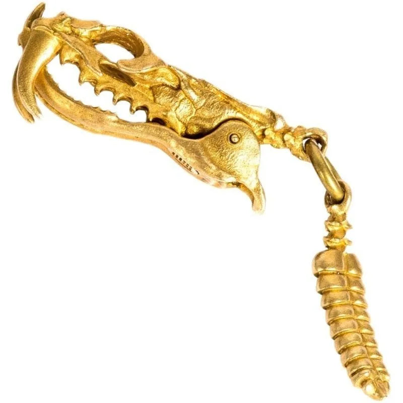 Brass Snake Skull Sidewinder Paracord Keychain Charm Keychain Charm Babs