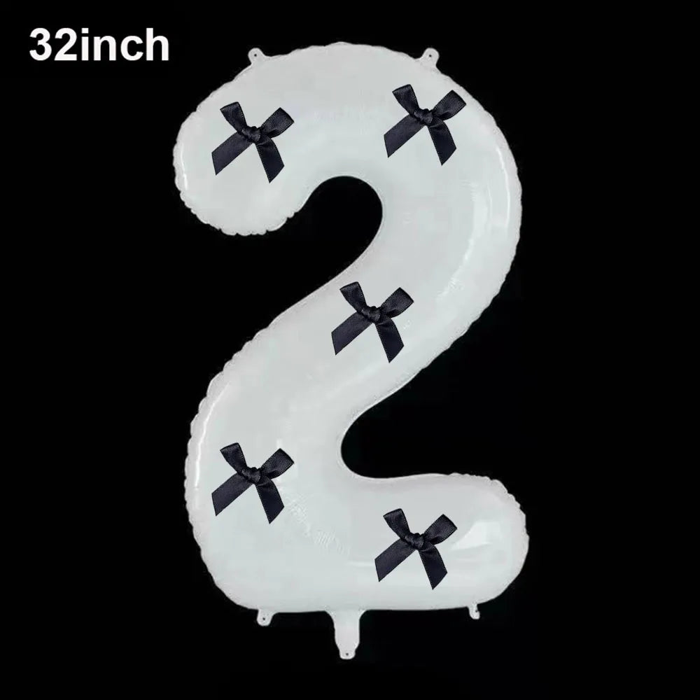 32" Black Bow Number Balloon Kit – Party & Wedding Décor Party Balloon Kit Babs Black 2 As pictures show