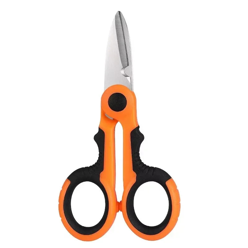 2PCS Stainless Steel Electrician & Fishing Scissors – Wire Stripper Multifunctional Scissors Babs