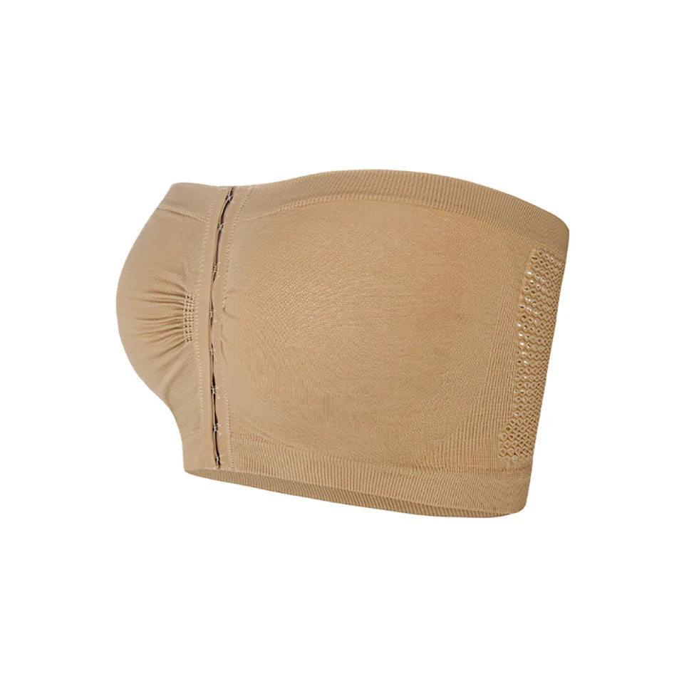 Women's Plus Size Strapless Bandeau Bra – Padded Tube Top Strapless Bandeau Bra Babs Beige 3XL