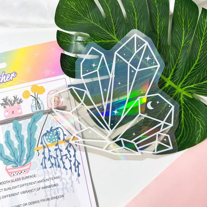 6-Piece Rainbow Suncatcher Window Stickers – PVC Glass Decals Window Suncatcher Stickers Babs