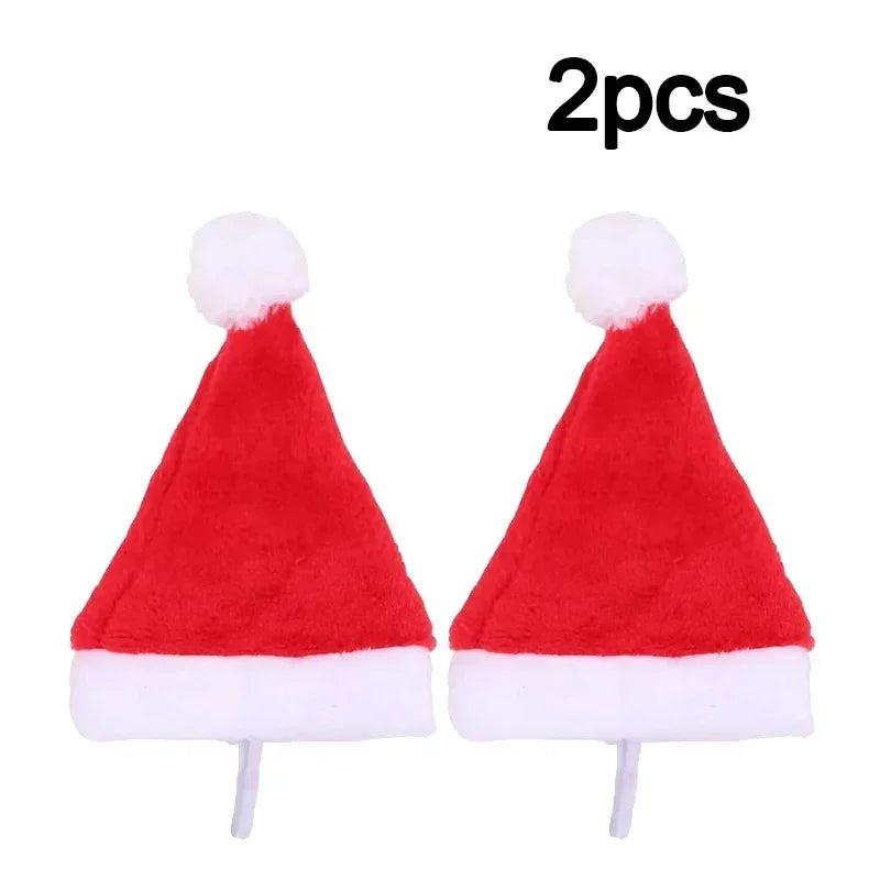 Festive Pet Santa Hat – Plush Christmas Cap for Dogs & Cats Pet Holiday Costume Babs red 2pcs