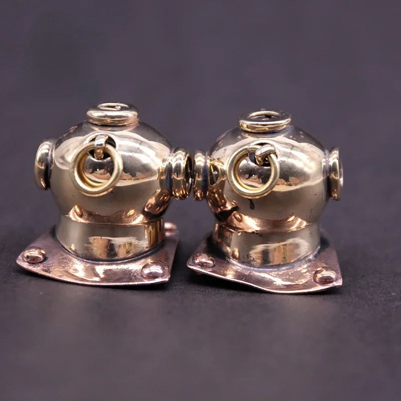 Brass Submarine Diving Helmet Paracord Knife Bead EDC Buckle Paracord Knife Bead Babs