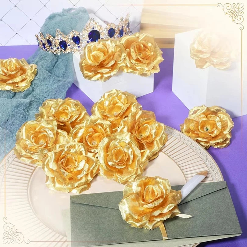 20/40pc Silk Rose Artificial Flower Heads for Wedding & Decor Artificial Flower Heads Babs