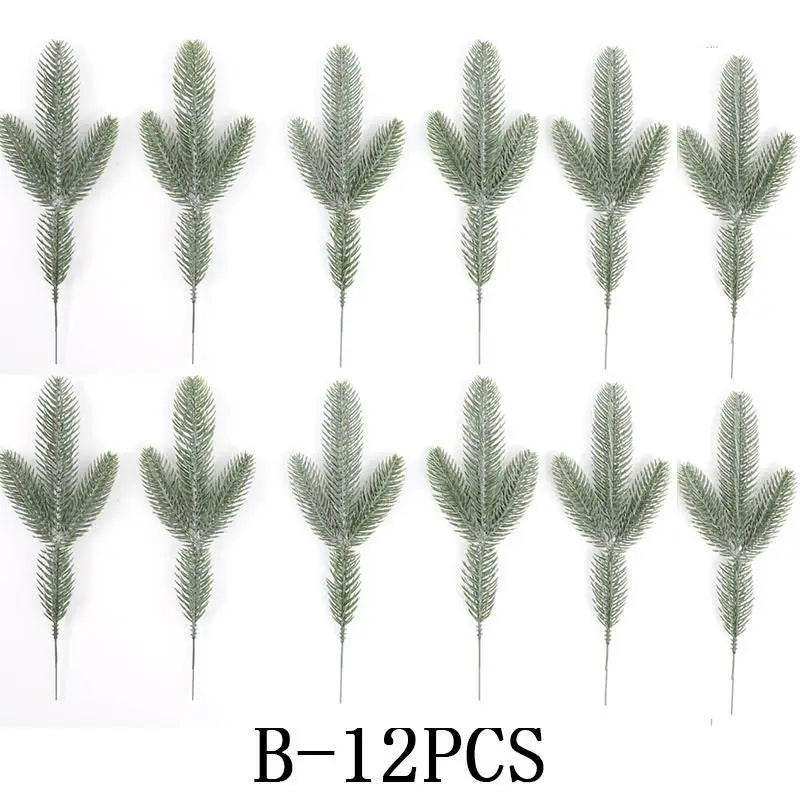 12pcs Artificial Pine Needle Branches – Christmas Tree Decor Christmas Decor Props Babs