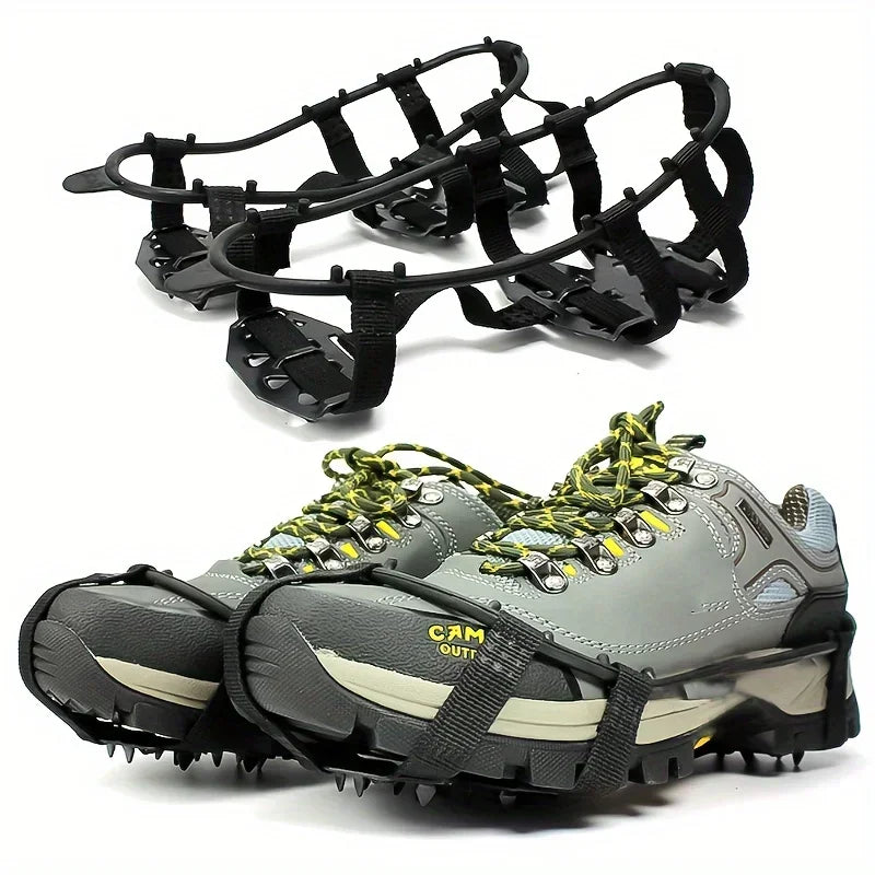 24-Tooth Anti-Slip Ice Cleats – Snow Shoe Cover for Hiking Ice Traction Cleats Babs