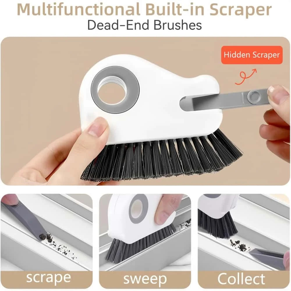 2-in-1 Window Track Crevice Brush with Built-in Scraper Crevice Cleaning Brush Babs