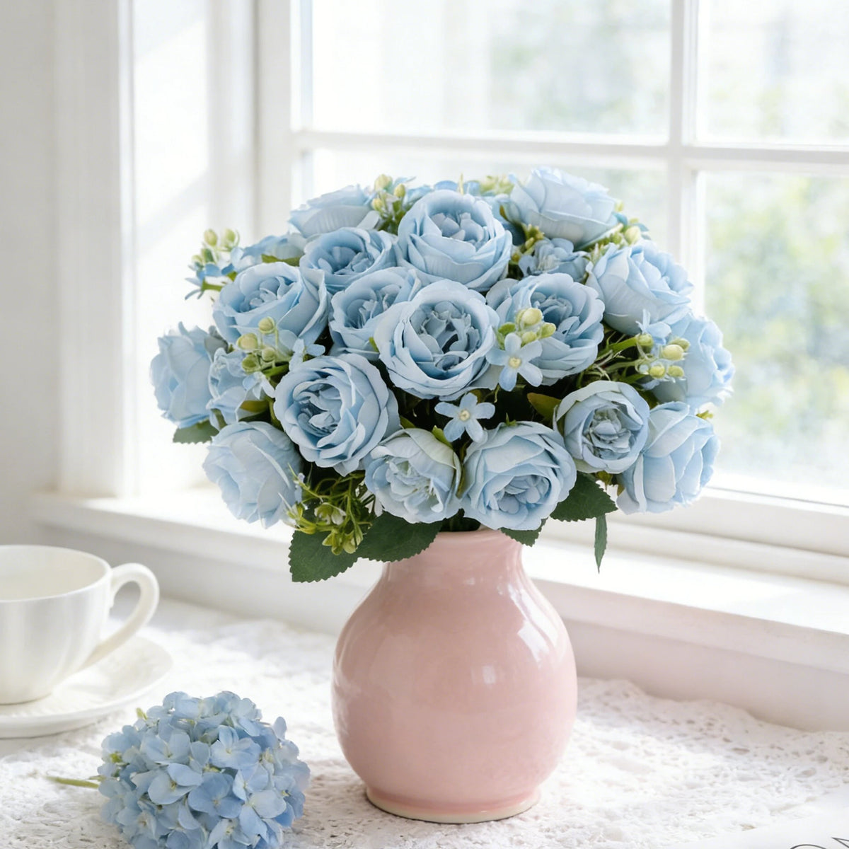 Artificial Silk Peony Rose Bouquet – Wedding & Home Decor Artificial Flower Bouquet Babs