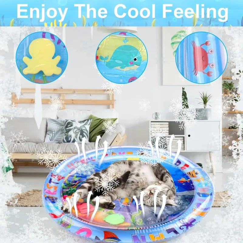 Inflatable PVC Water Play Mat for Cats, Pets & Babies Pet Water Play Mat Babs