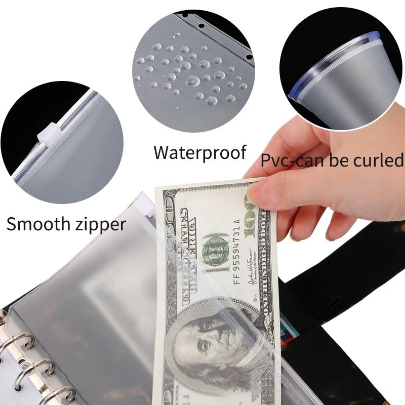 8PCS Zipper Binder Pocket Envelopes A5 A6 A7 Budget Organizer Binder Pocket Envelopes Babs