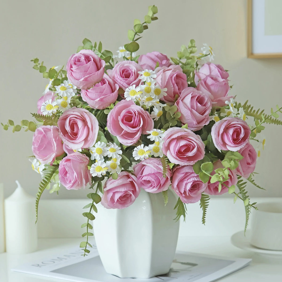 Silk Rose Artificial Flower Bouquet for Wedding & Home Decor Artificial Flower Bouquet Babs