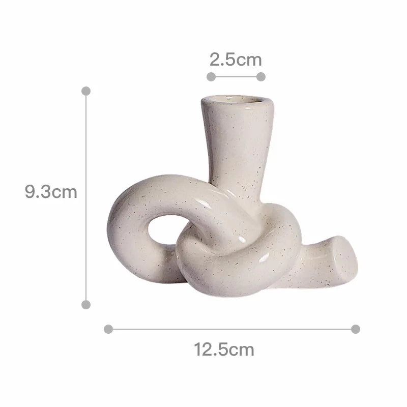2-Piece Ceramic Cone Candle Holders – Abstract Art Décor Ceramic Candle Holders Babs S