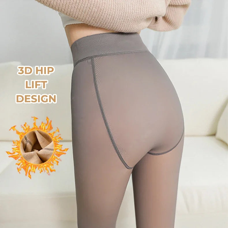 Women's Thermal Fleece Velvet Tights – High Waist Pantyhose Thermal Fleece Tights Babs
