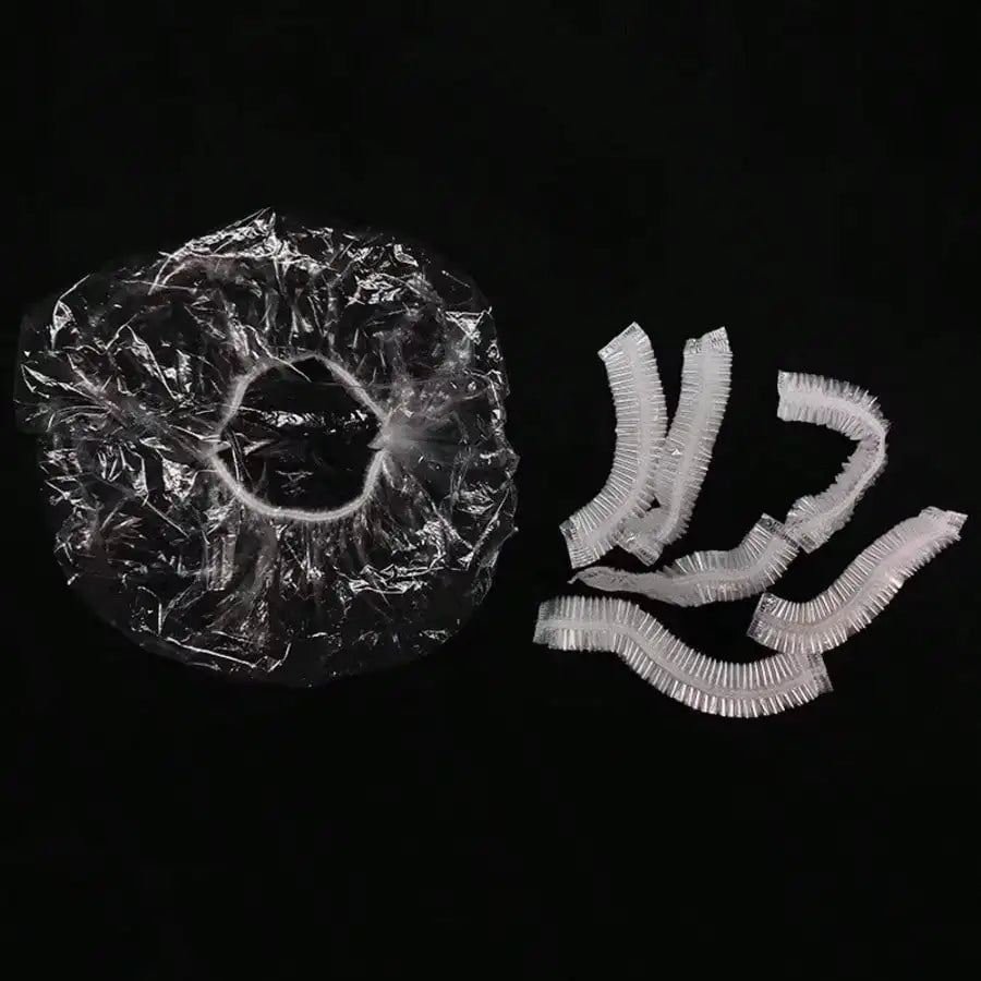 100-Pack Disposable Transparent Elastic Shower Caps – Spa & Salon Disposable Shower Caps Babs
