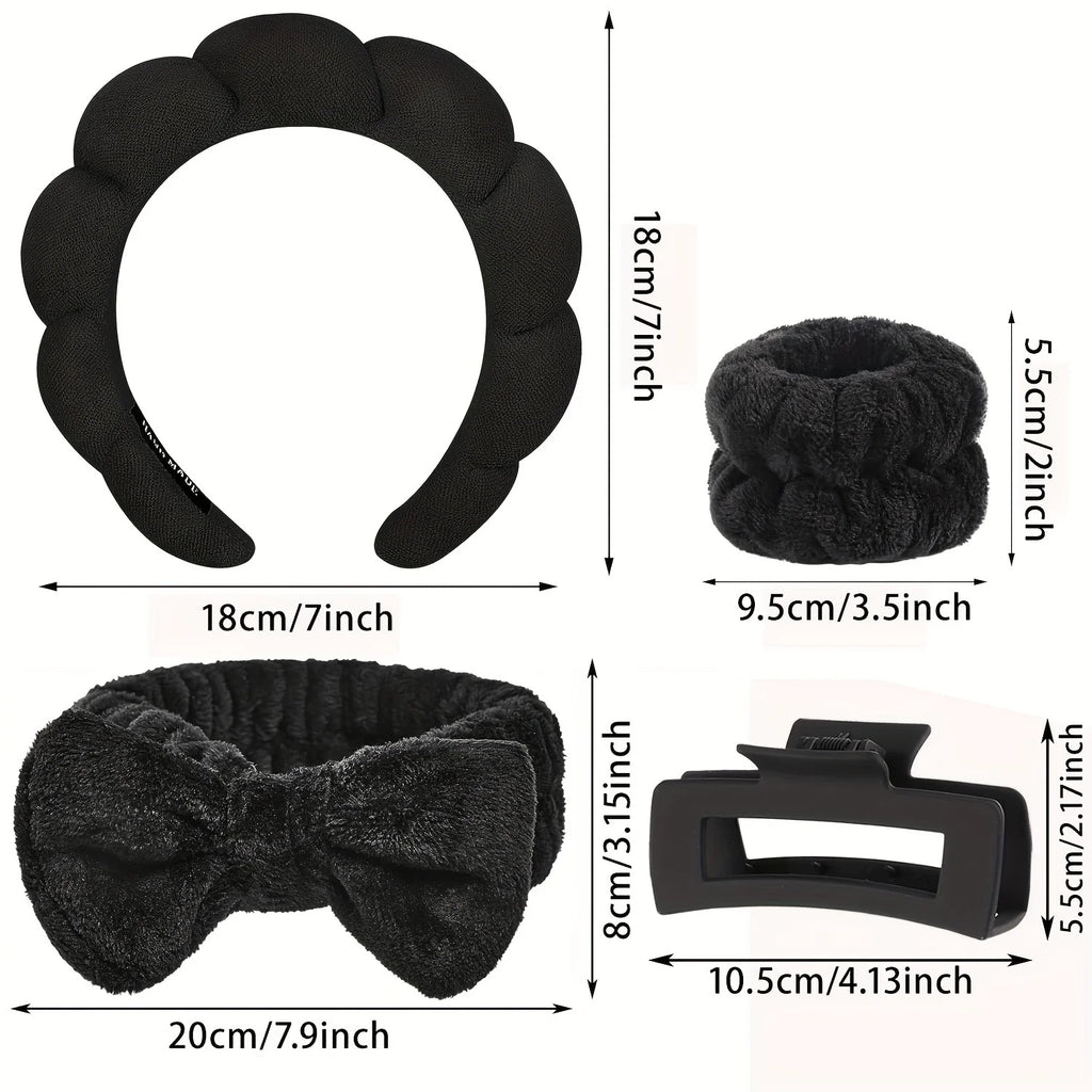 5-Piece Spa Headband & Bracelet Set – Skincare & Makeup Spa Headband Set Babs