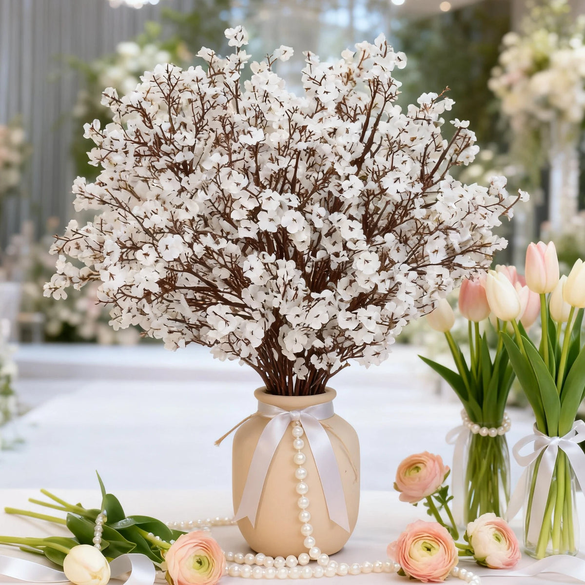Gypsophila Silk Baby's Breath Artificial Flowers – Wedding Décor Artificial Flowers Babs