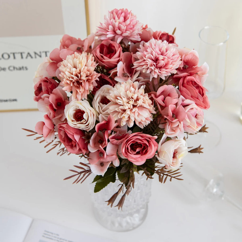Silk Rose Artificial Bouquet – Wedding & Home Décor Artificial Flower Bouquet Babs