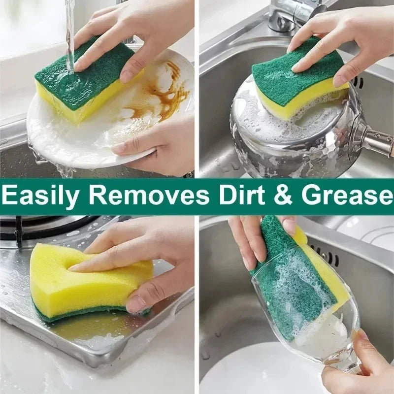Double-Sided Sponge Scrubber Set – Kitchen Scouring Pads Kitchen Sponge Scrubber Babs